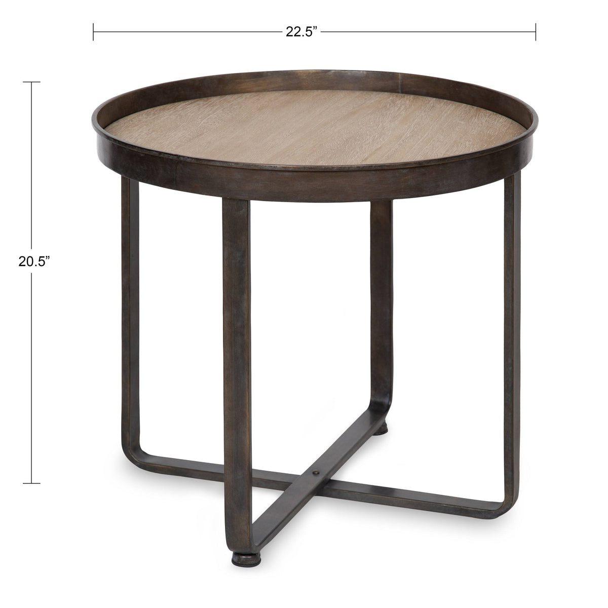 Bronze and Black Round Metal End Table N74465