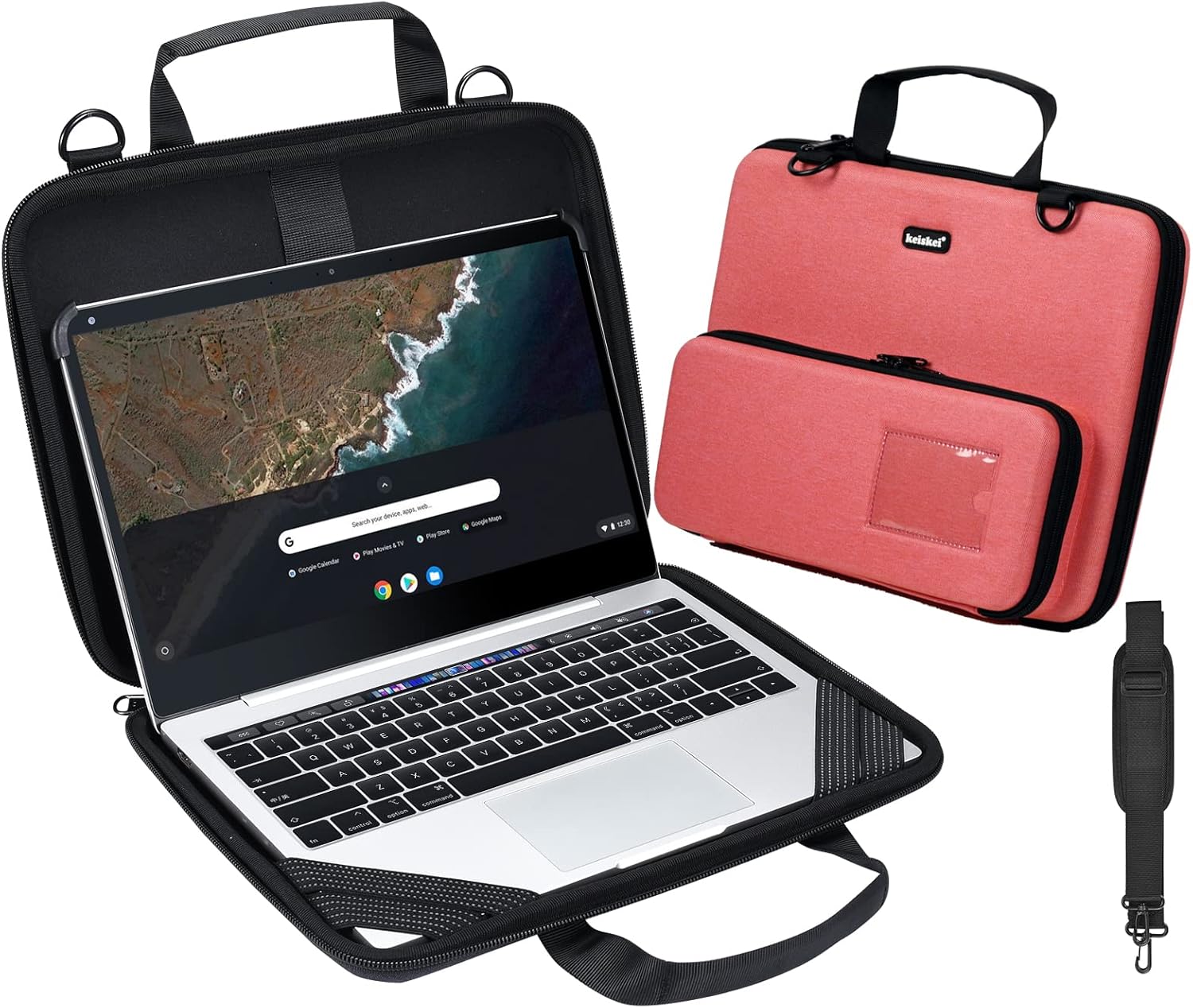 Gray Pack of 2 Laptop Case with Pouch and Shoulder X127