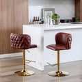 Swivel Bar Stools with Upholstered Tufted Mid Backrest & Footrest U293813