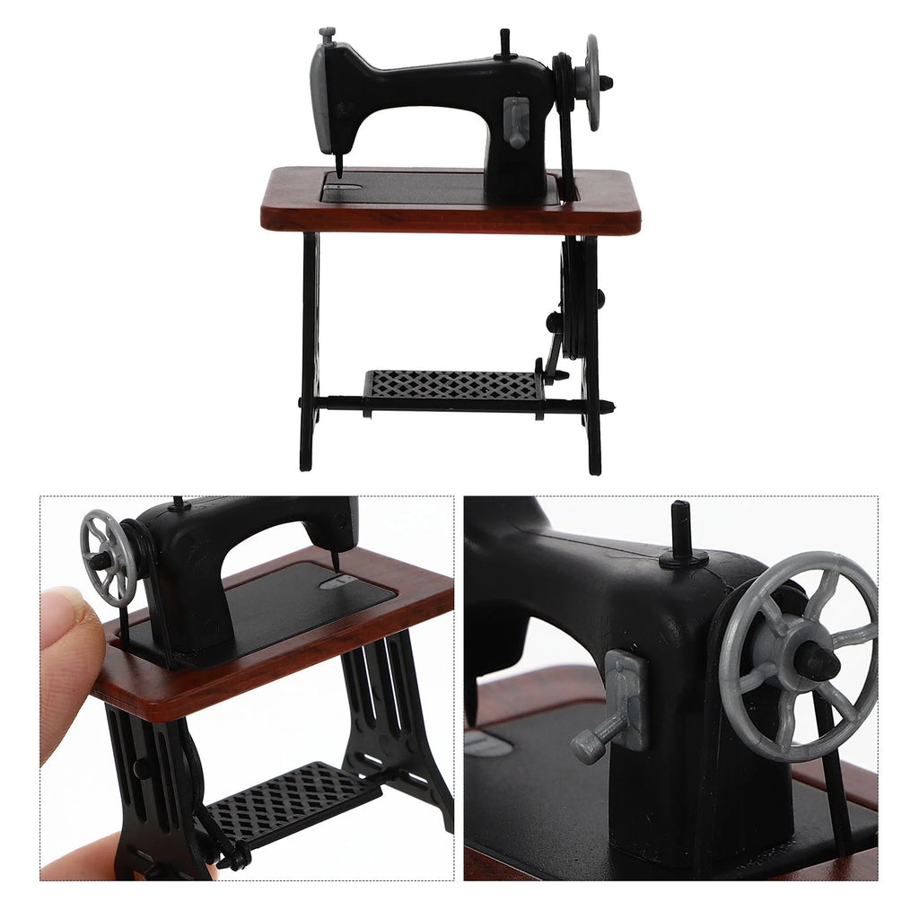 Miniature Wood Sewing Machine Dollhouse Furniture B38470