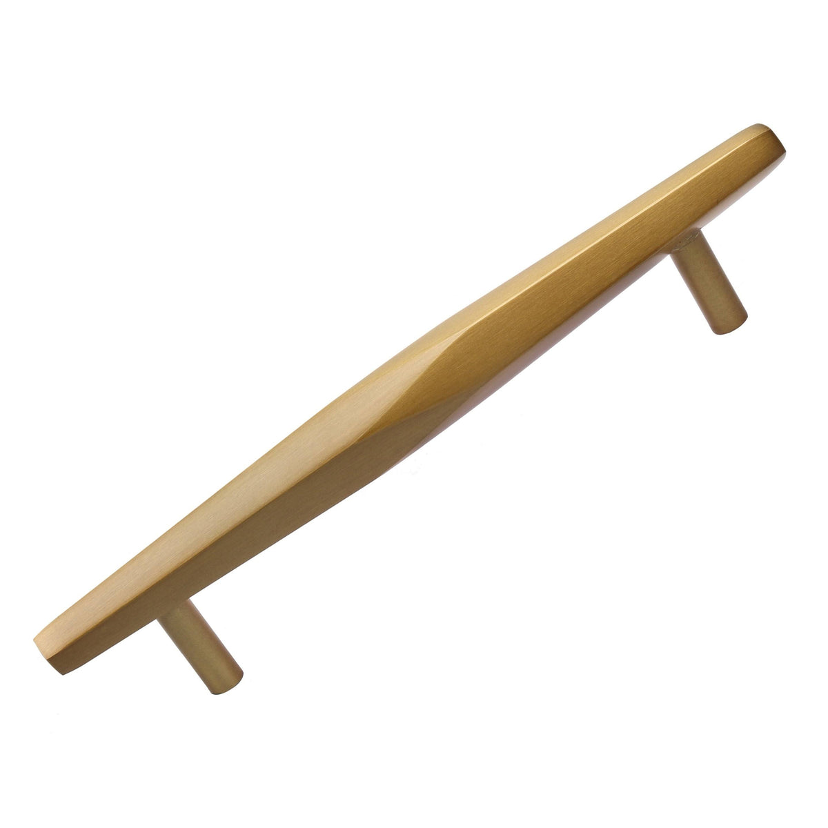 10-Pack 5-Inch Solid Faceted Bar Pull Satin Gold Y545