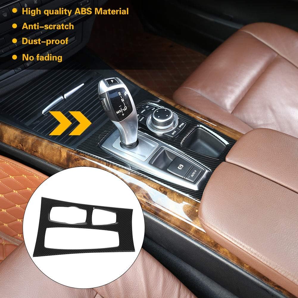 Carbon Fiber Style Center Console Gear Panel Cover Trim Sticker Decal Pack of 2 P61974