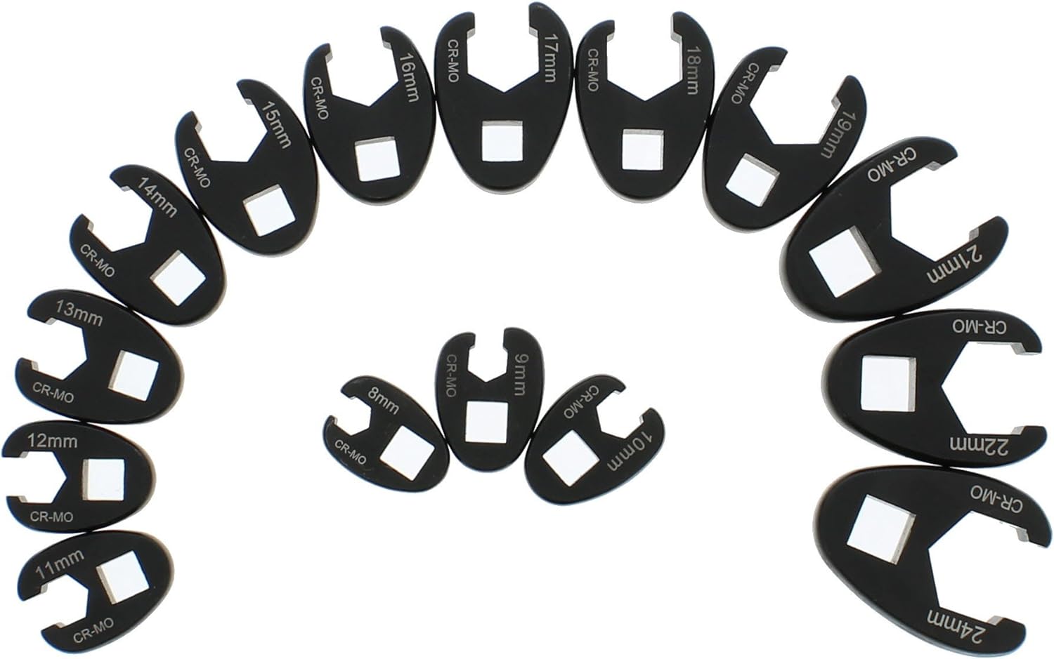 Jumbo Crowfoot Flare Nut Wrench Set Metric 15-Piece Tool Kit O33246