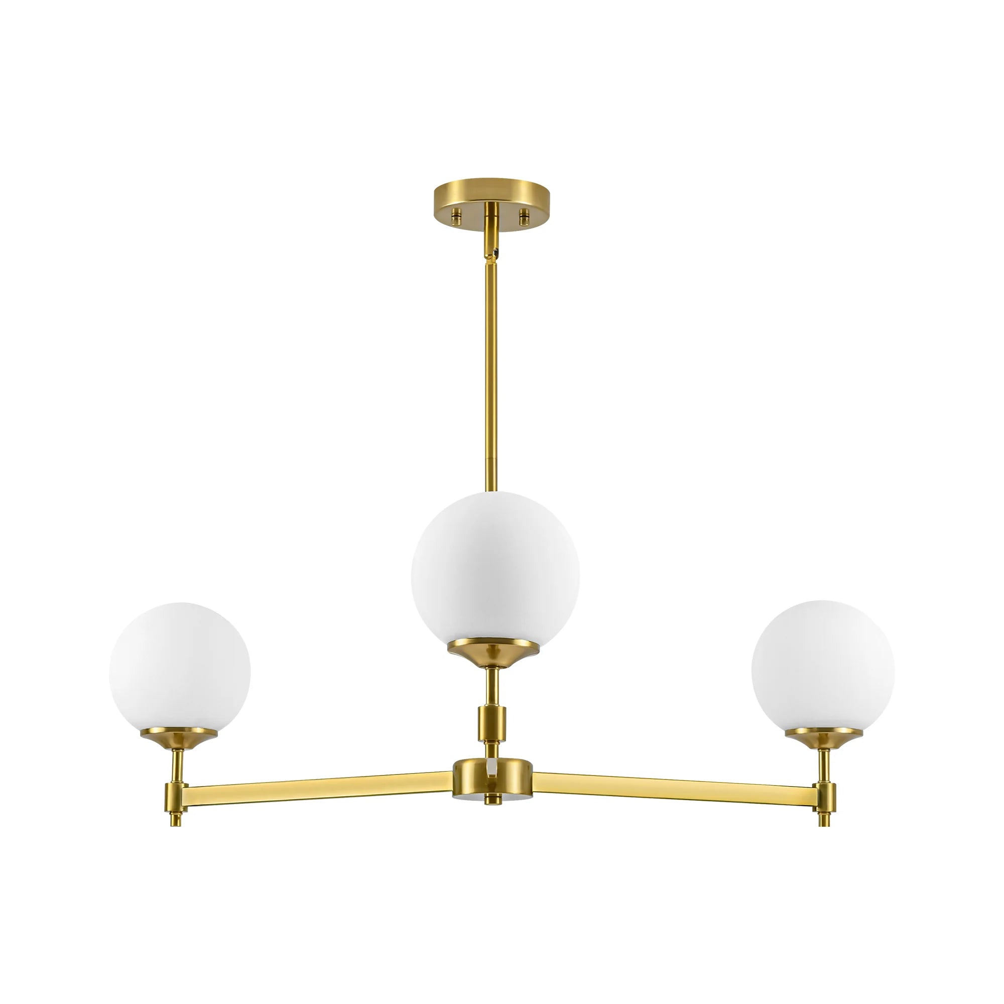 3-Light Dimmable Glass Globe Chandelier W17502
