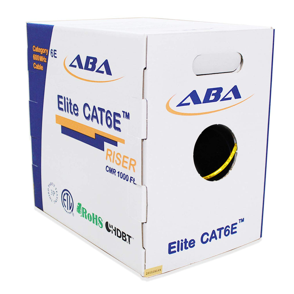 Cat6 CMR Riser Ethernet Cable 1000ft, 24AWG, Solid Bare Copper, 600MHz, Bulk LAN Cable - Green M6861