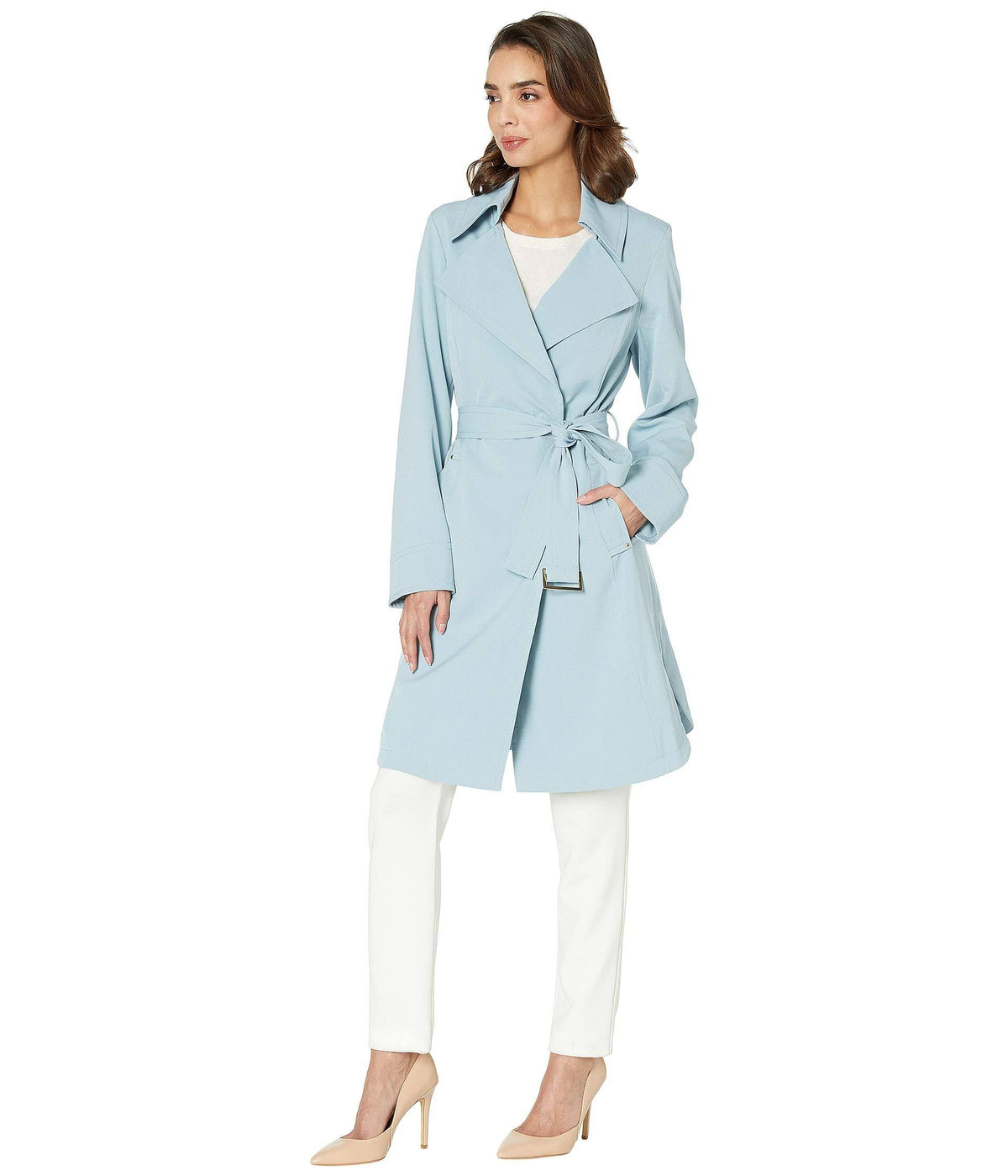 Belted Trench, Dusty Pink O722