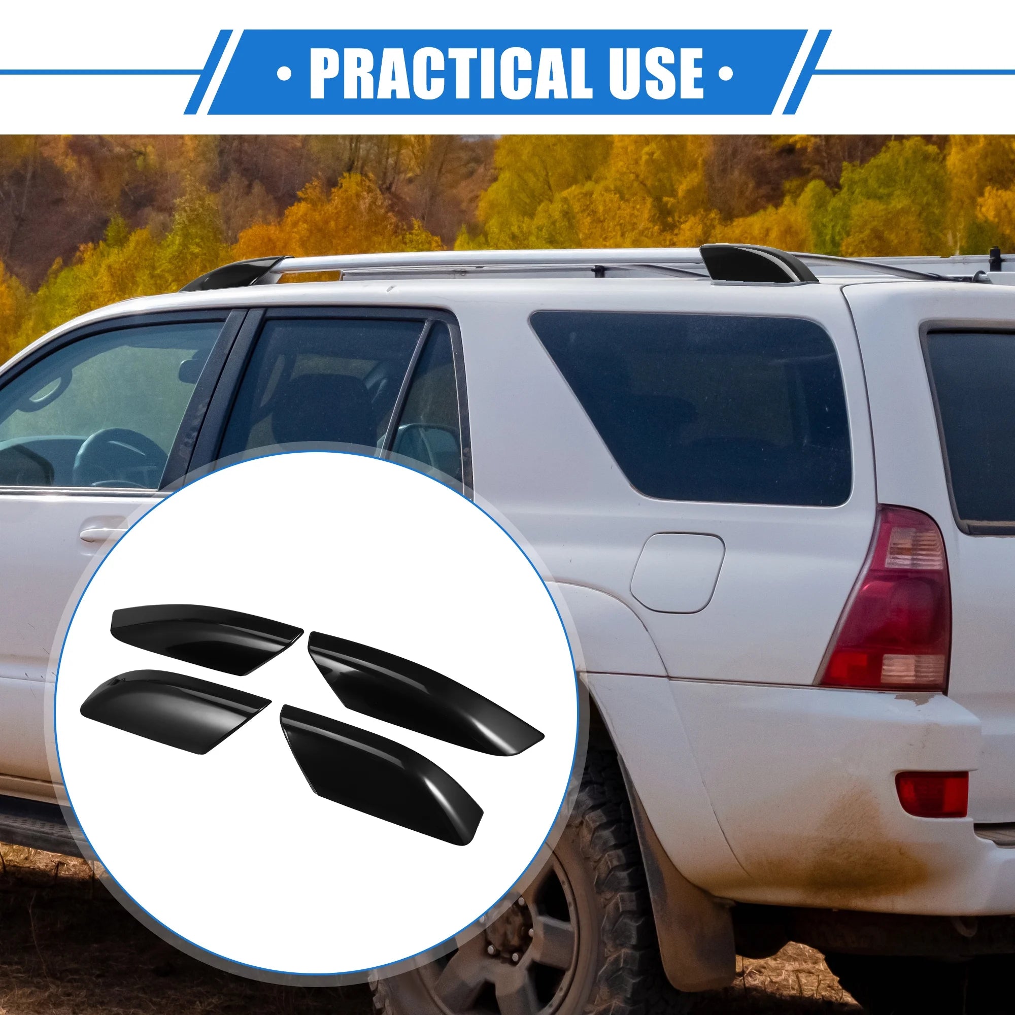 Black Plastic Car Roof Rack End Cover for Toyota 4Runner 2003-2009 V55987