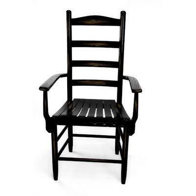 Woodleaf Black Ladder Back Arm Chair P56652