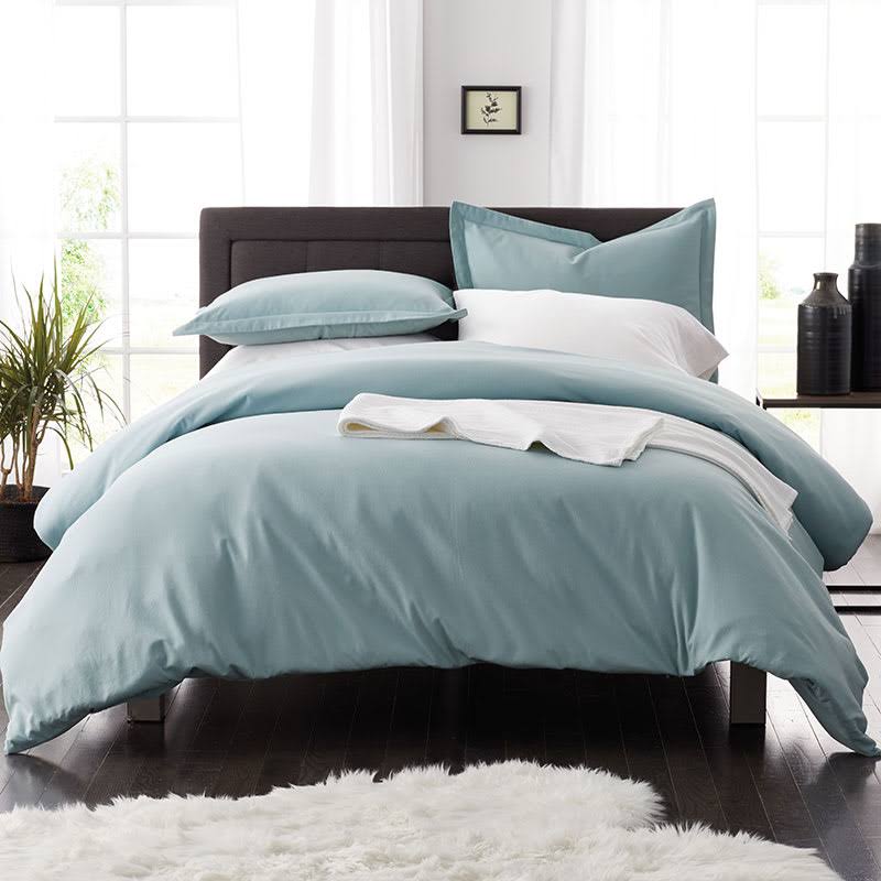 Cloud Blue Cotton Flannel Twin Duvet Cover D286