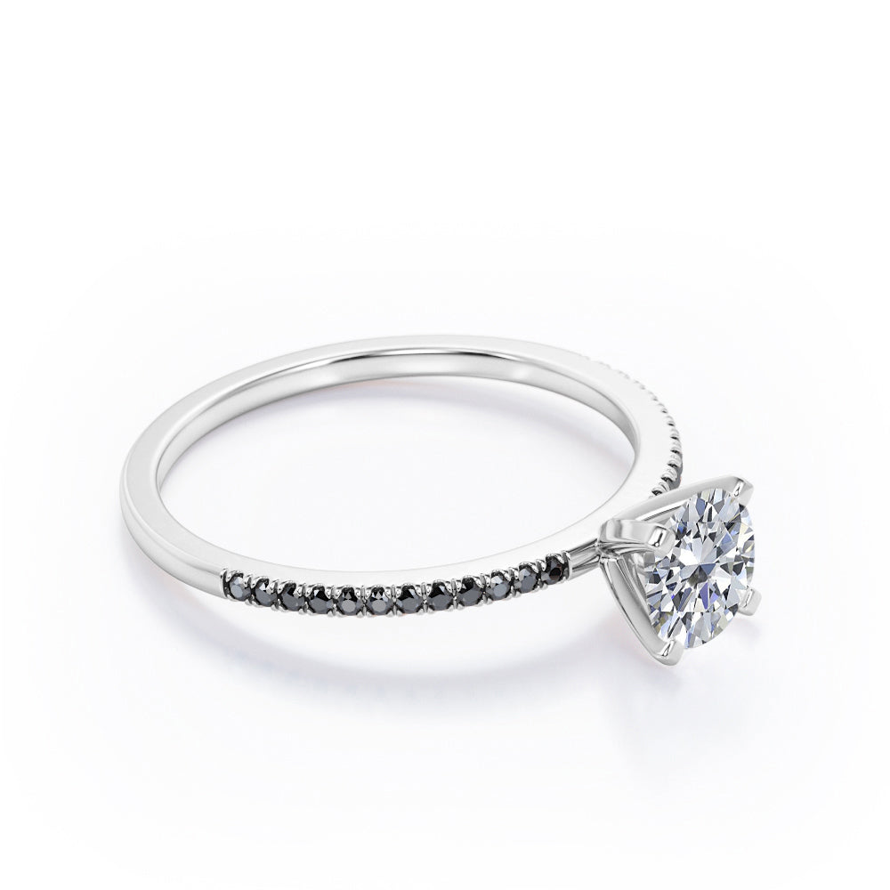 18K White Gold Plated Moissanite Engagement Ring N269