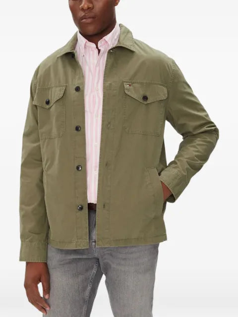 Tommy Hilfiger button-up logo-patch jacket
