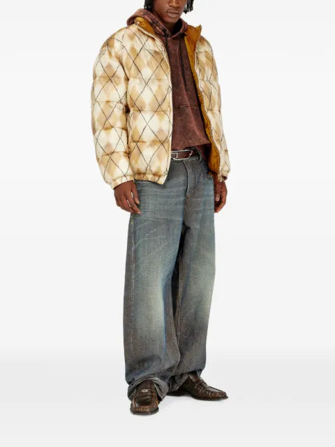 Diesel treated denim-effect hoodie
