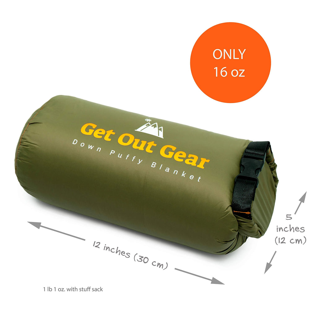 Puffy Packable Water-Resistant Camping Blanket (Olive) D886309
