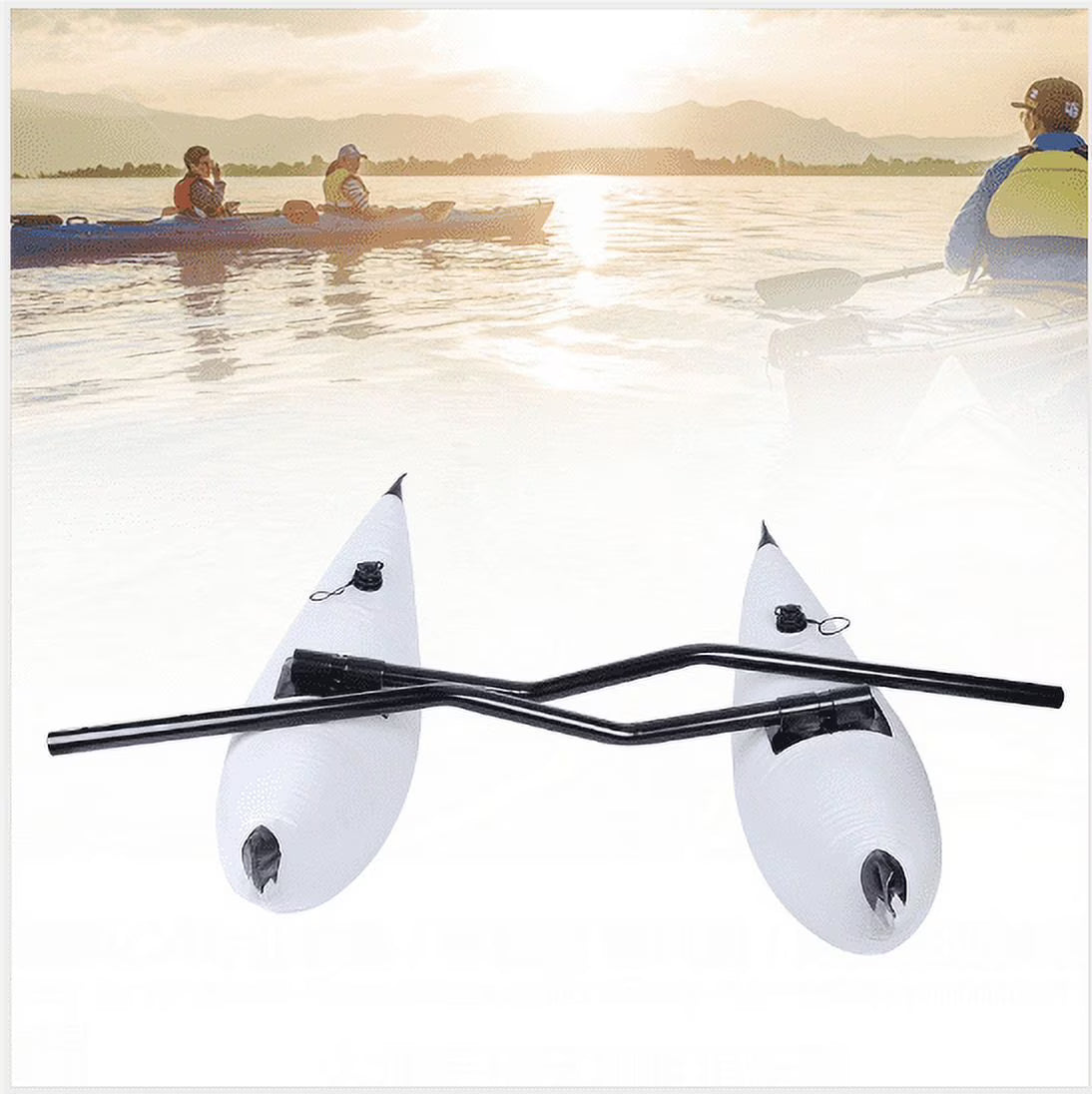 White 2Pcs Inflatable Kayak Outrigger Stabilizer Kit P6691