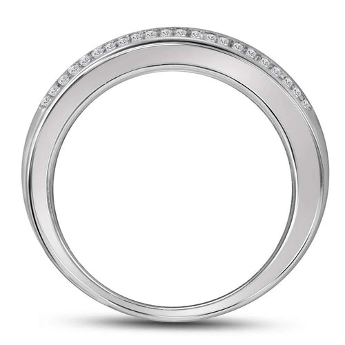 10kt White Gold Diamond Pave Band Ring Size 7 Q98736