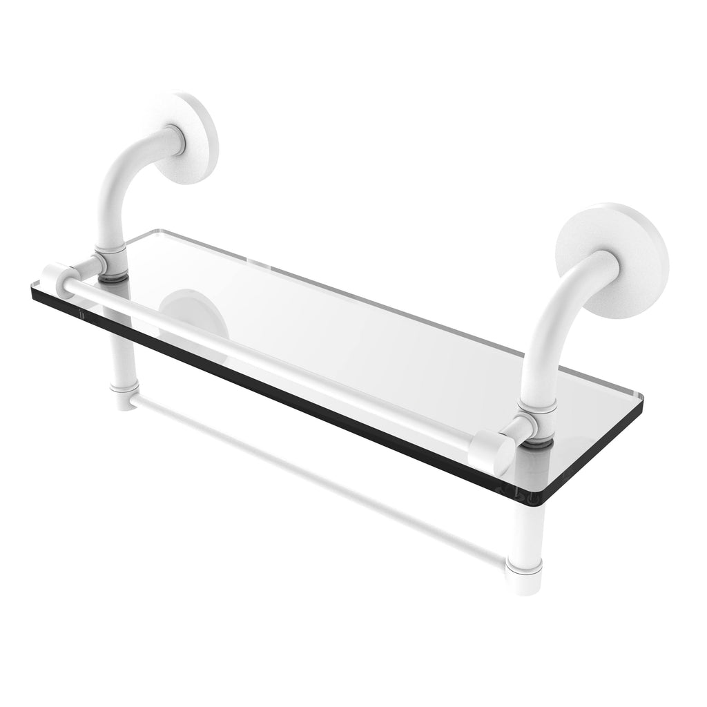 22 in. Gallery Glass Shelf with Towel Bar Antique Copper G741
