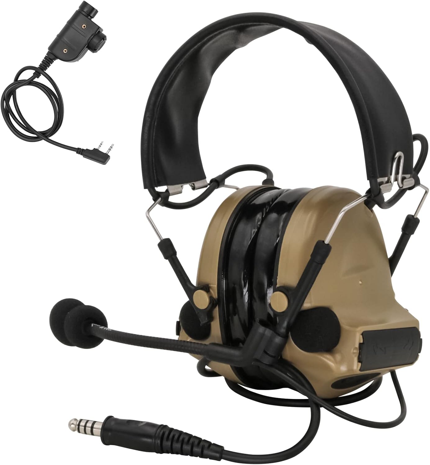 Tactical Headset with Microphone Gel Ear Pads (Green) J770