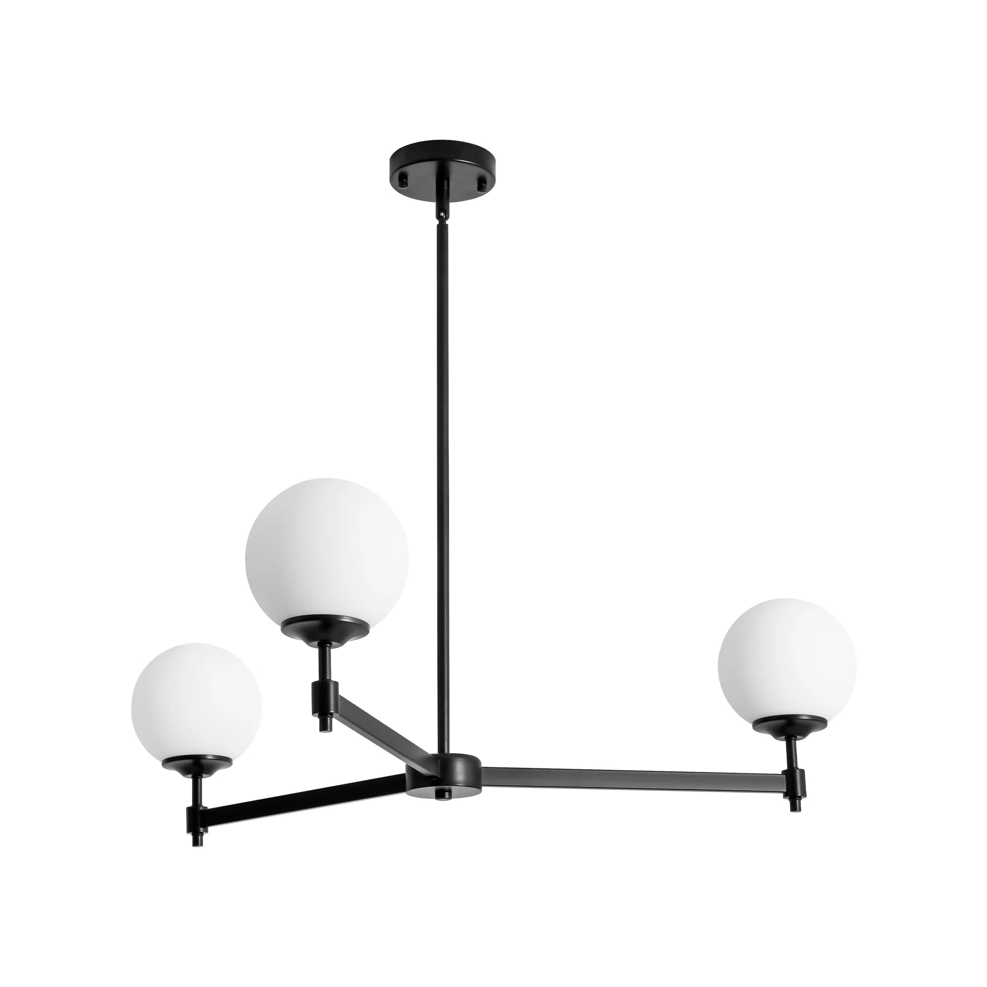 3-Light Dimmable Glass Globe Chandelier W17502