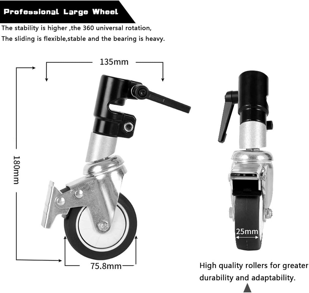 3pcs All Metal Swivel Caster Wheels Set with Brake Q35454