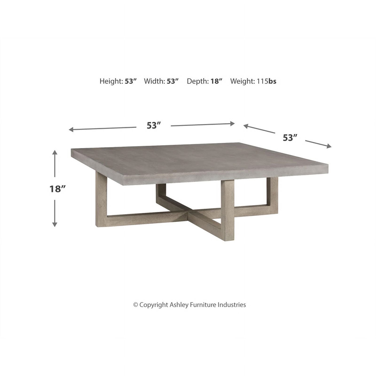 Light Gray Washed Wood Coffee Table F175817