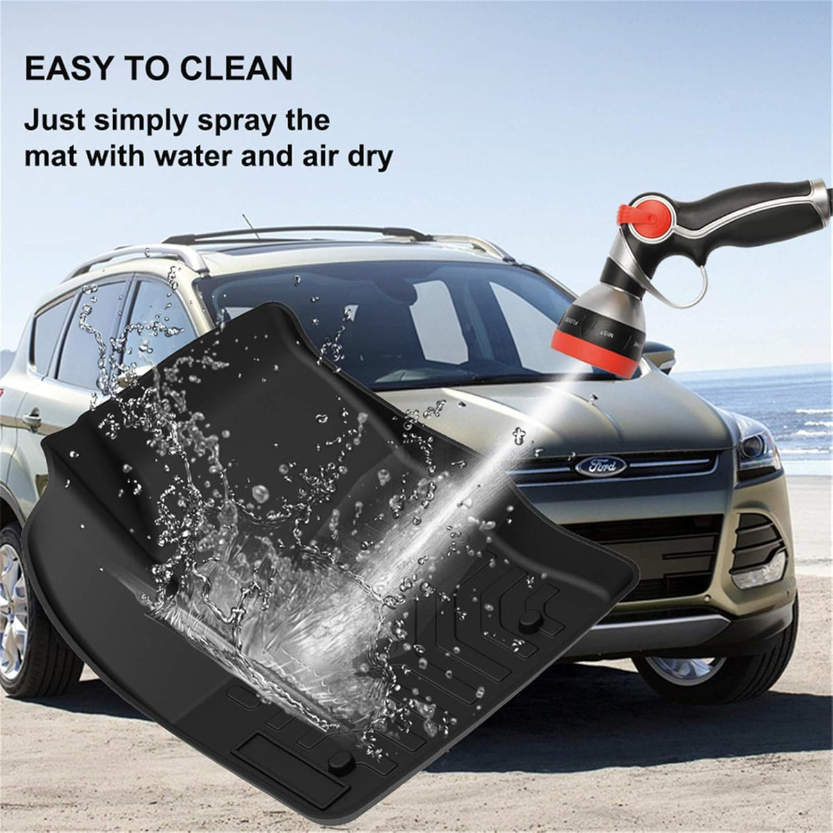 Black TPE All Weather Floor Mats for Ford Escape U600