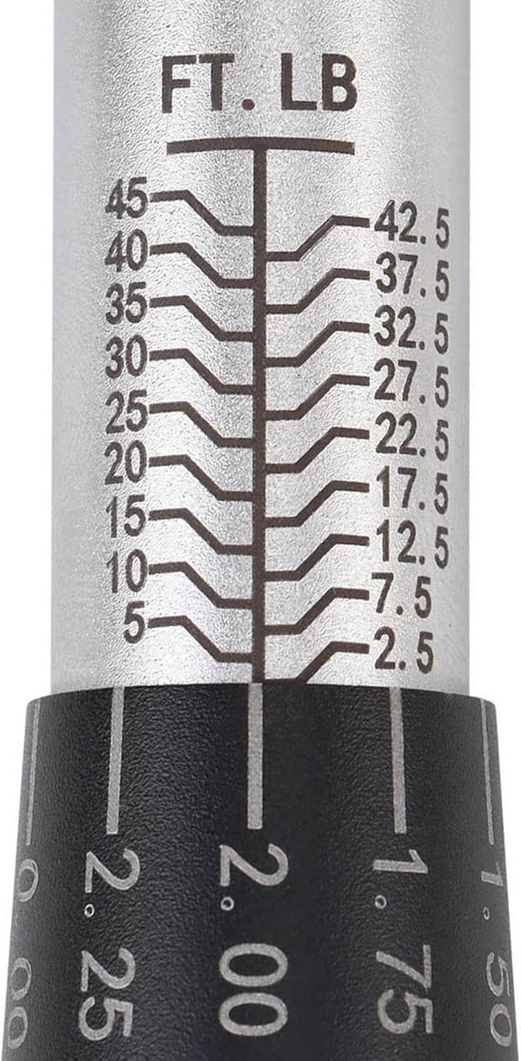 3/8-Inch Drive Click Torque Wrench, 2.5～45 Ft-Lbs, Preset, Dual Torque Scales, Pack of 2 I493