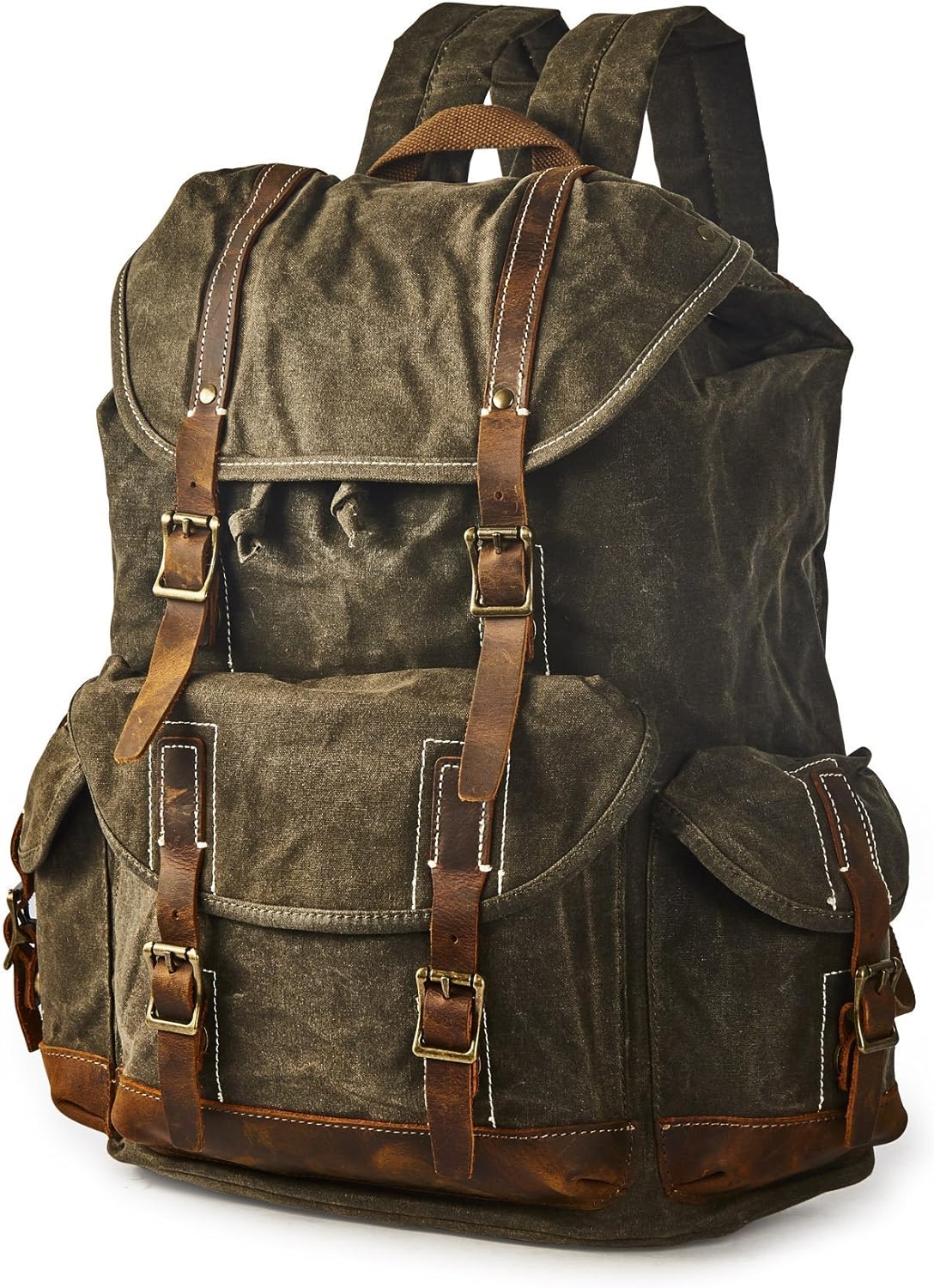 Heavy Duty Waxed Canvas Vintage Backpack H866180