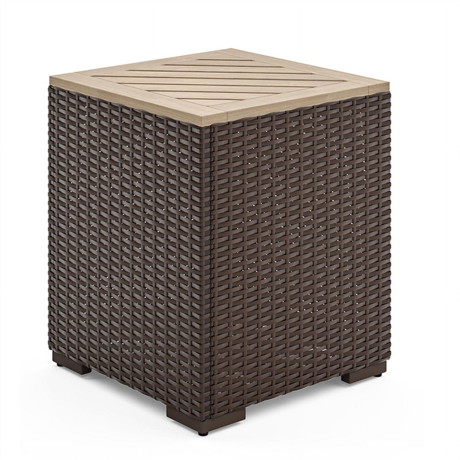 Palm Springs Outdoor Sofa with Arm Chair, Ottoman & Side Table - Brown Q5255