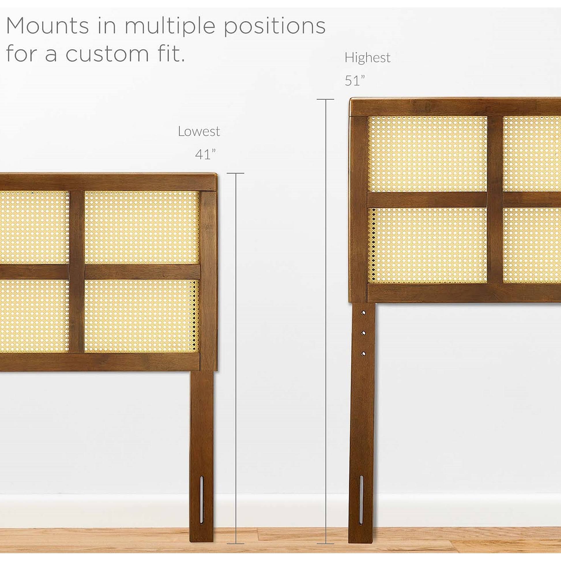 Queen Size Walnut Wooden Headboard R77641