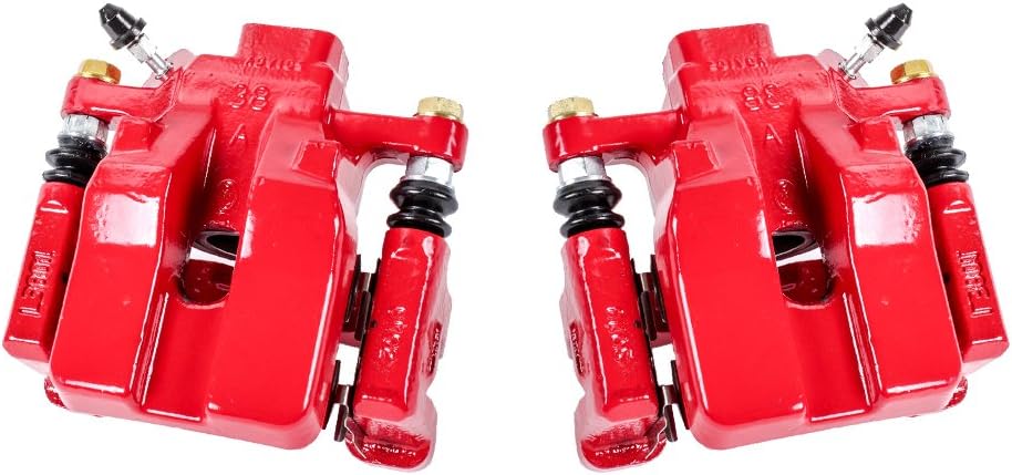 Rear Red Coated Brake Caliper Pair with Hardware Kit E2941