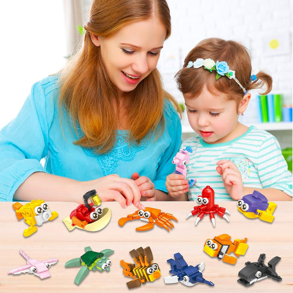 12PCS Sea Animal Mini Building Blocks Building Sets N67187