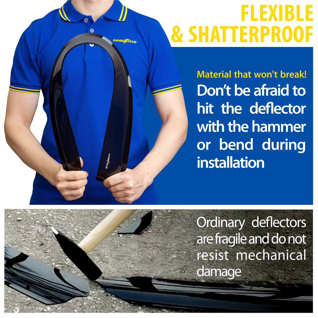 4 Pc Shatterproof In-Channel Window Deflectors Q168511