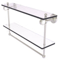 Double Glass Shelf with Towel Bar - Satin Nickel / 22 inch M13144