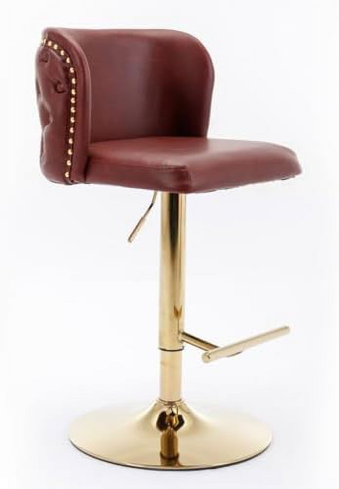 Swivel Bar Stools with Upholstered Tufted Mid Backrest & Footrest U293813