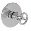 Matte White 3/4x22 Round Thermostatic Trim Plate with Handle X56645