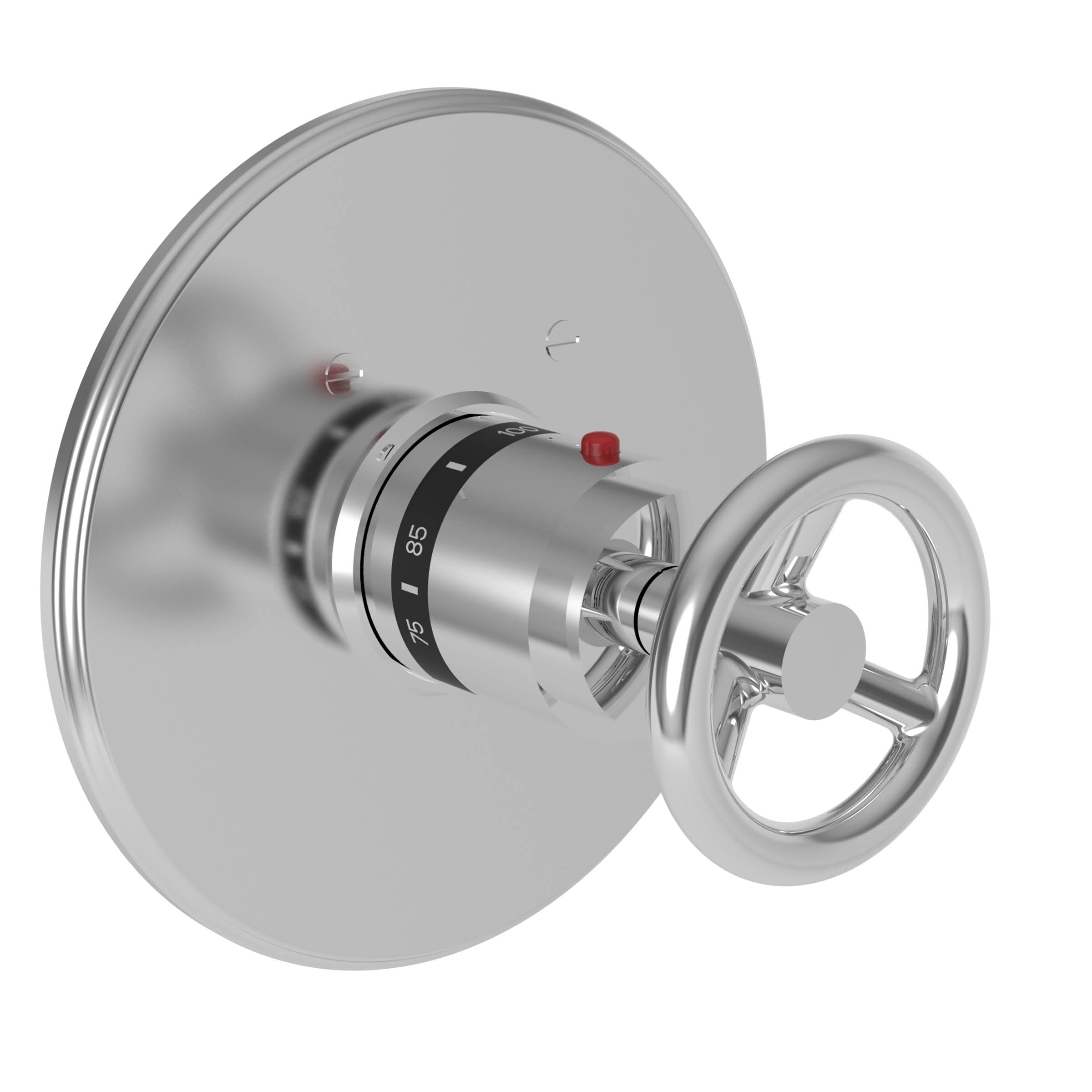 Matte White 3/4x22 Round Thermostatic Trim Plate with Handle X56645