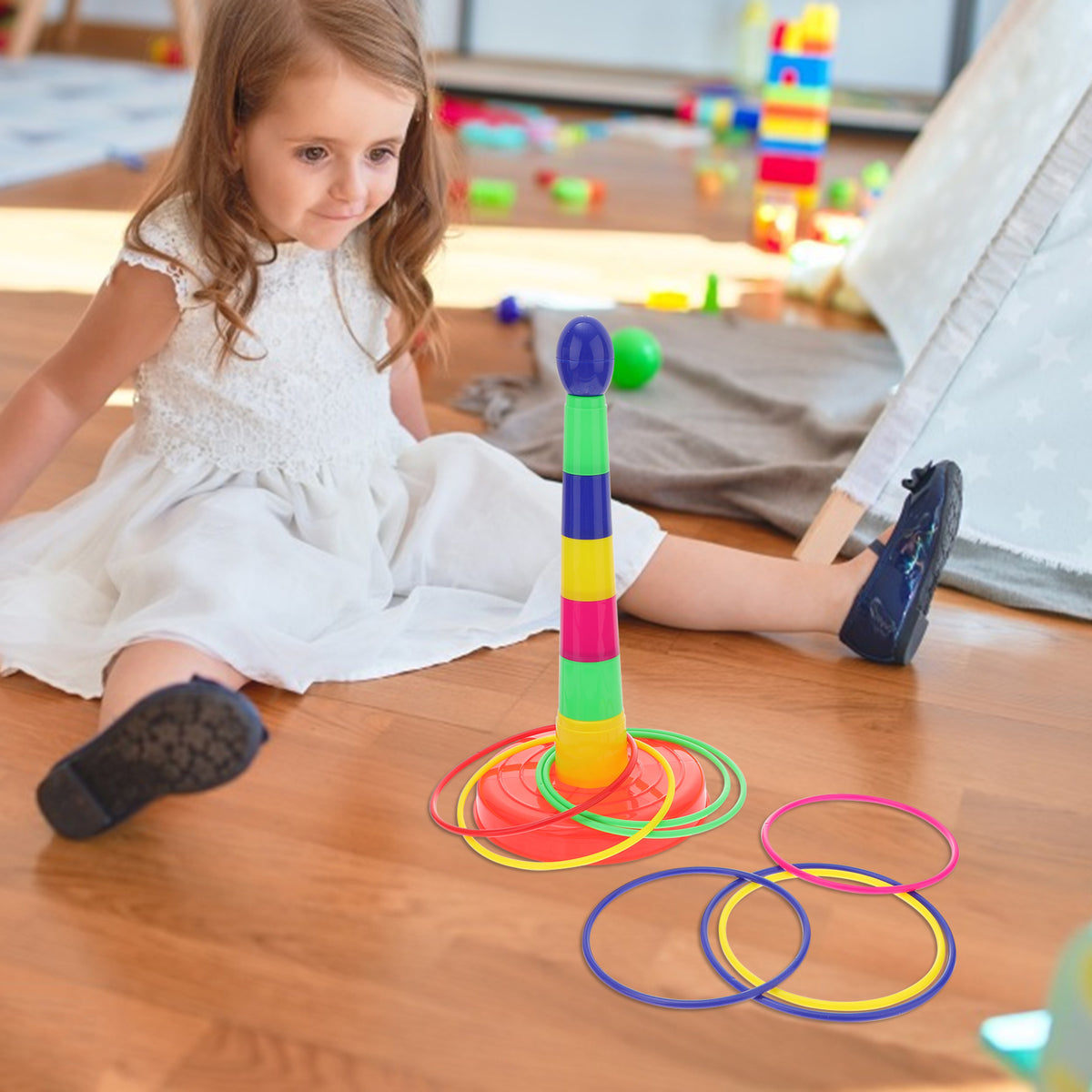 Colorful Plastic Ring Toss Game Set H363043