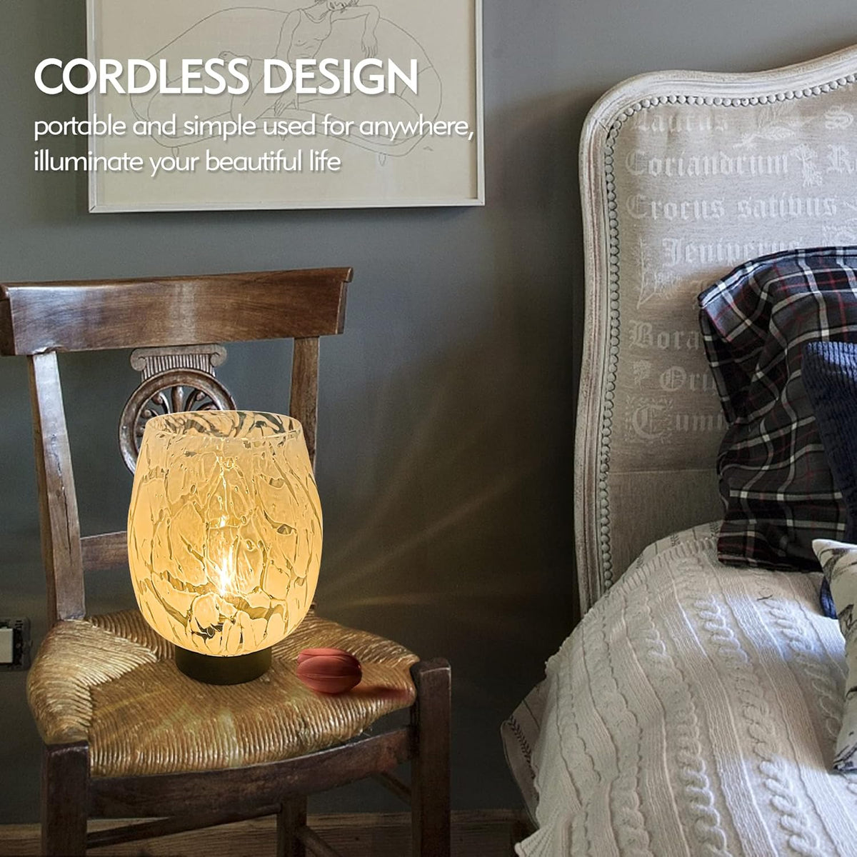 Battery Operated Table Lamp with LED Bulb D840