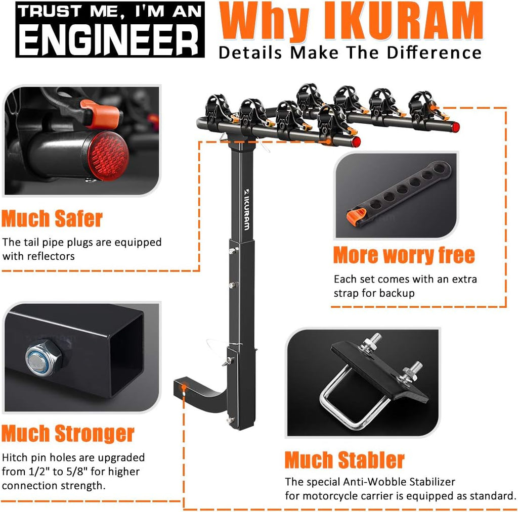 2 Bike Hitch Mount Double Foldable Rack X26518