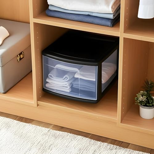 2-Pack 1-Drawer Clear Plastic Storage Cart, White Frame D28747