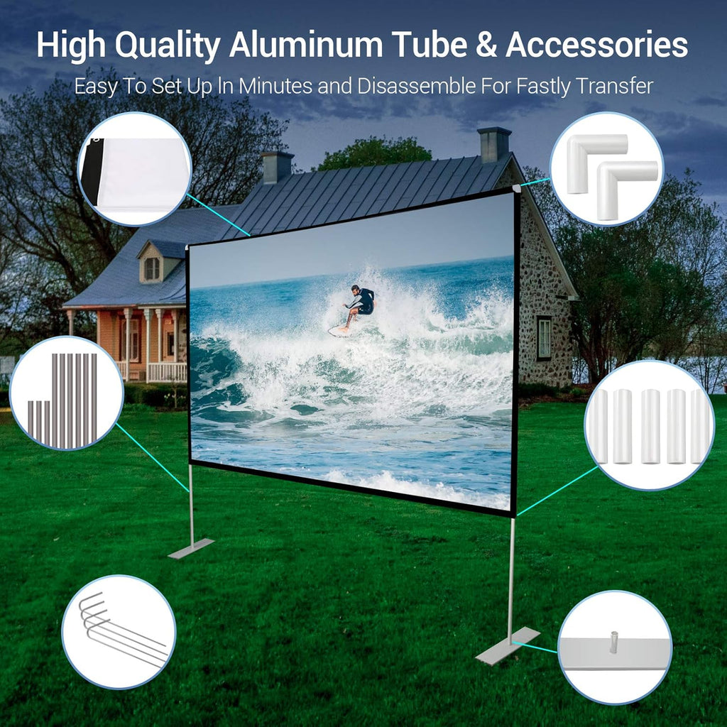 100 inch Portable Projector Screen with Stand and Carry Bag T141729