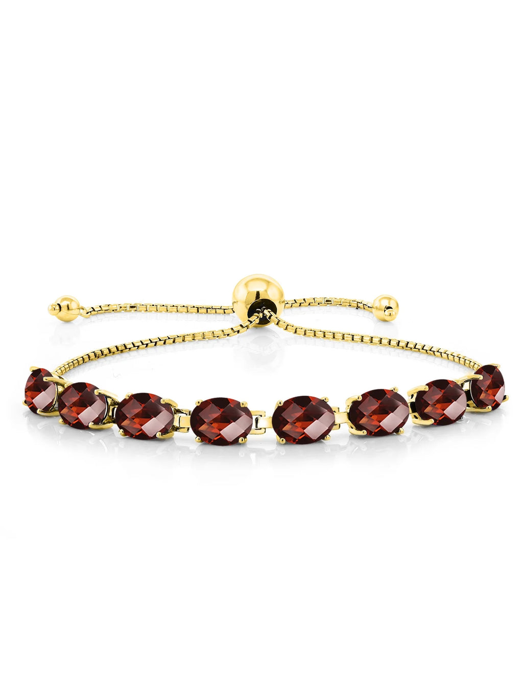 Red Garnet Oval Bracelet and Earrings Jewelry Set J457