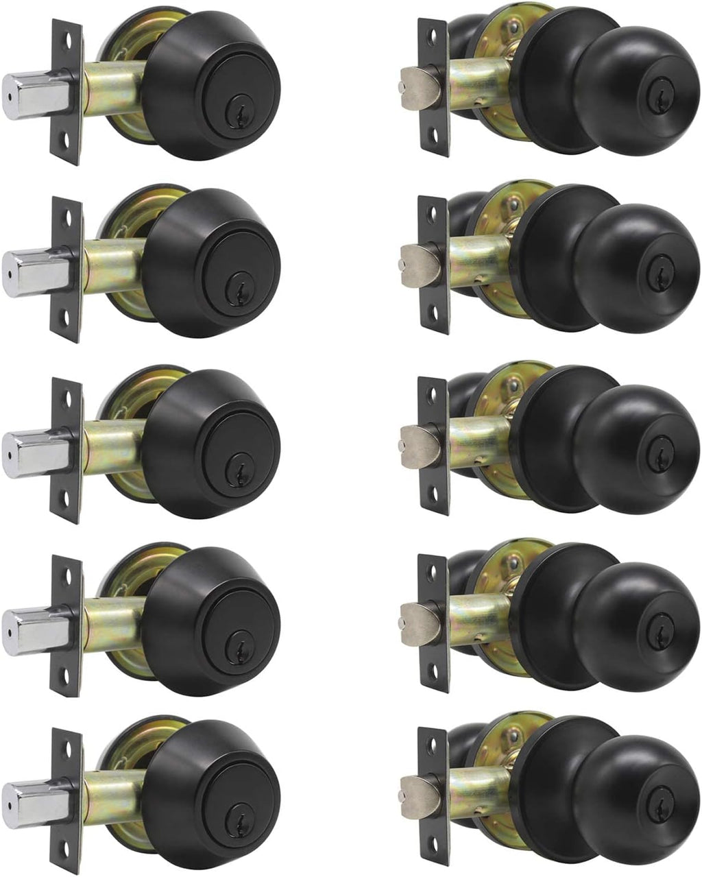 Entry Door Knob Lockset and Single Cylinder Deadbolt Combination Set in Oil Rubbed Bronze M51170