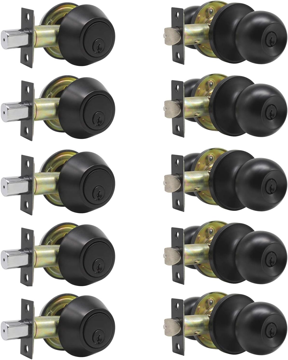 Entry Door Knob Lockset and Single Cylinder Deadbolt Combination Set in Oil Rubbed Bronze M51170
