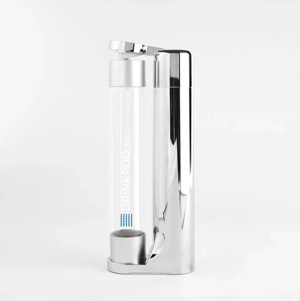 Silver Chrome Soda Maker with Three 1L Bottles O47435