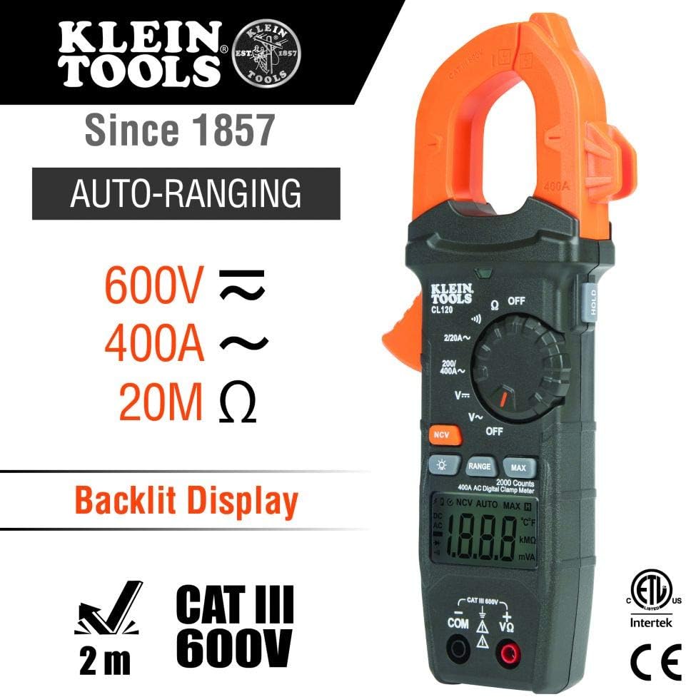 Electrical Voltage Test Kit with Clamp Meter, Three Testers, Test Leads, Pouch and Batteries M7242