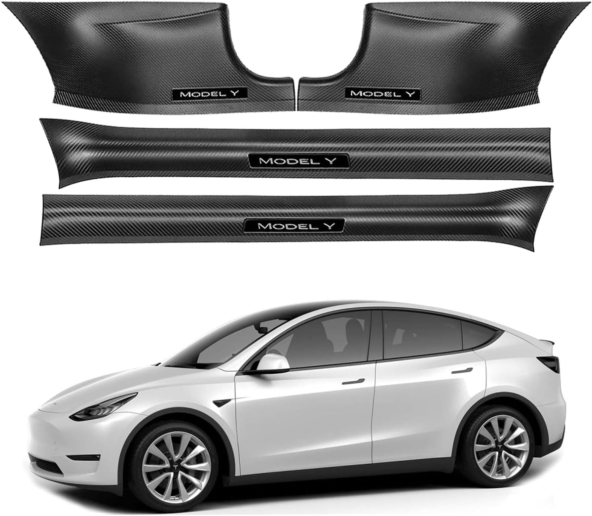 Matte Carbon Fiber ABS Door Sill Protector Set Z43532