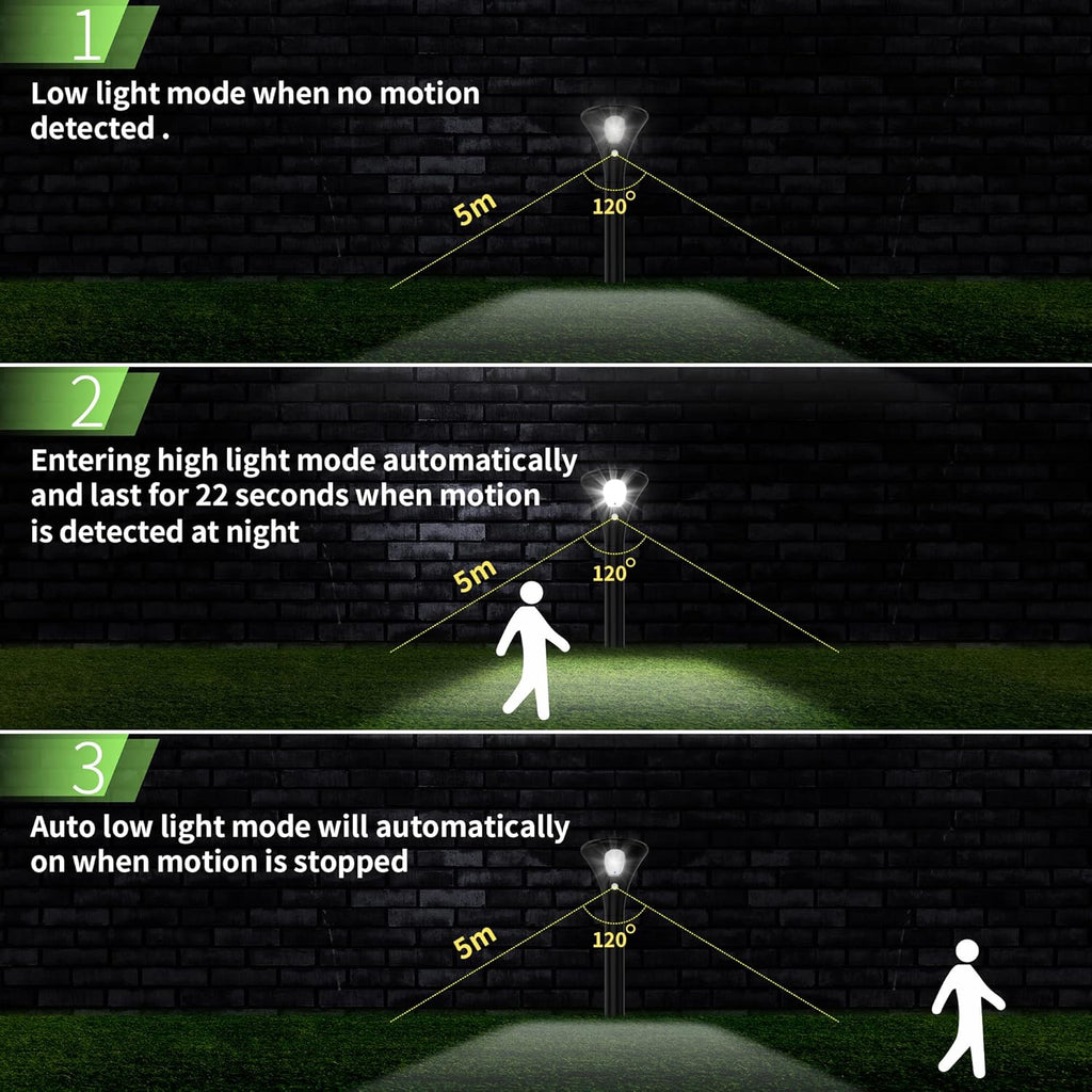 Black Solar Powered Pathway Lights W52308
