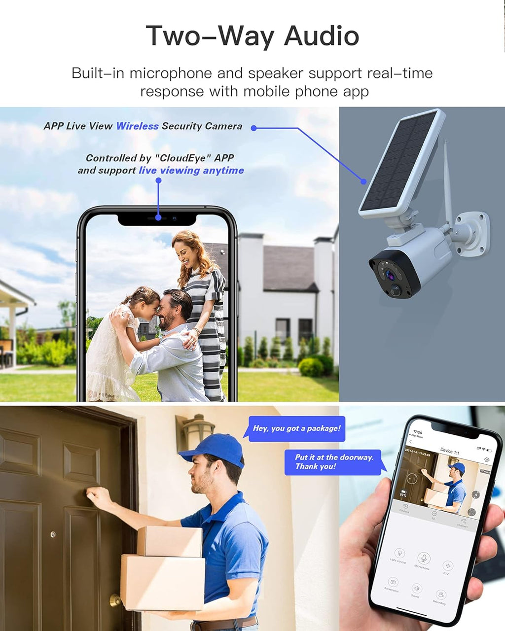 Wireless Solar Powered Security Camera with 1080P Camera and Base Station S2810