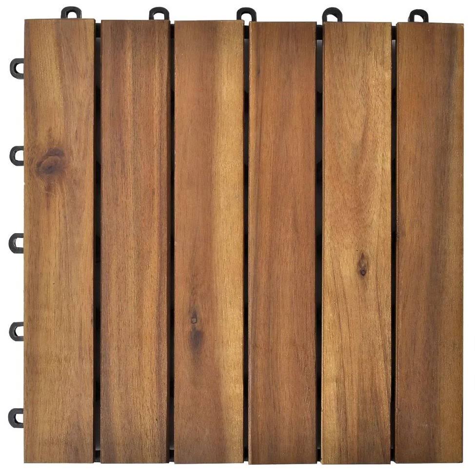 10 Pcs Acacia Decking Tiles V7107